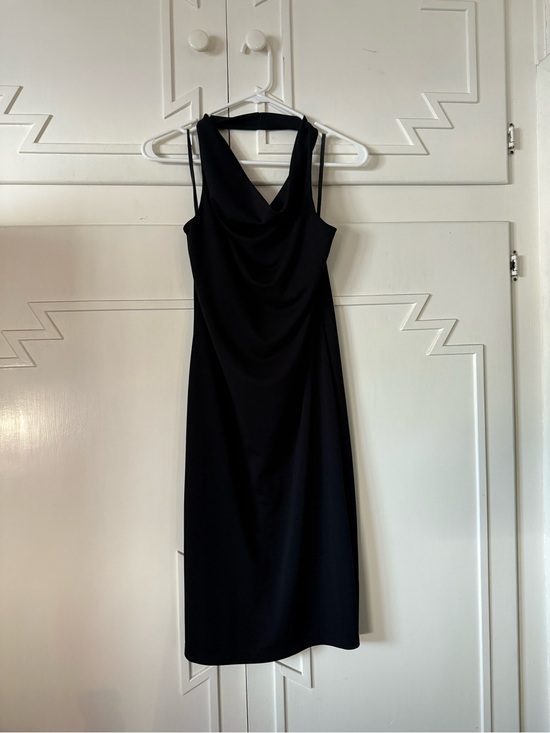 Vintage Dresses & Skirts - Vintage Black Backless Cowl Slip Dress